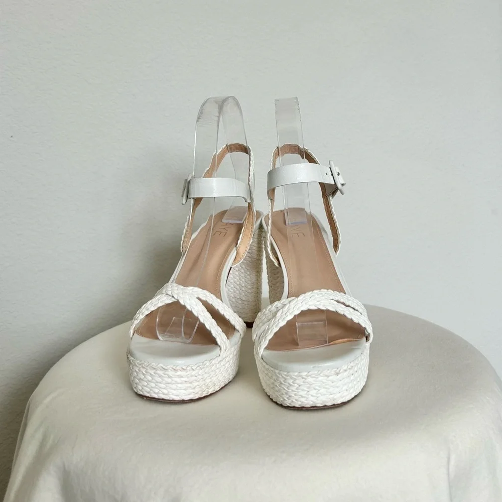 RAYE x Revolve Camilla Platform Braided Heel in White
